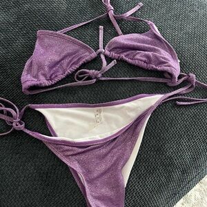 Purple Glitter Bikini Set